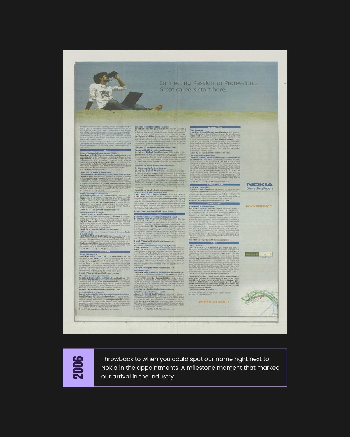 We dialled on Nokias, then Nokia dialled back - 2006 anniversary card
