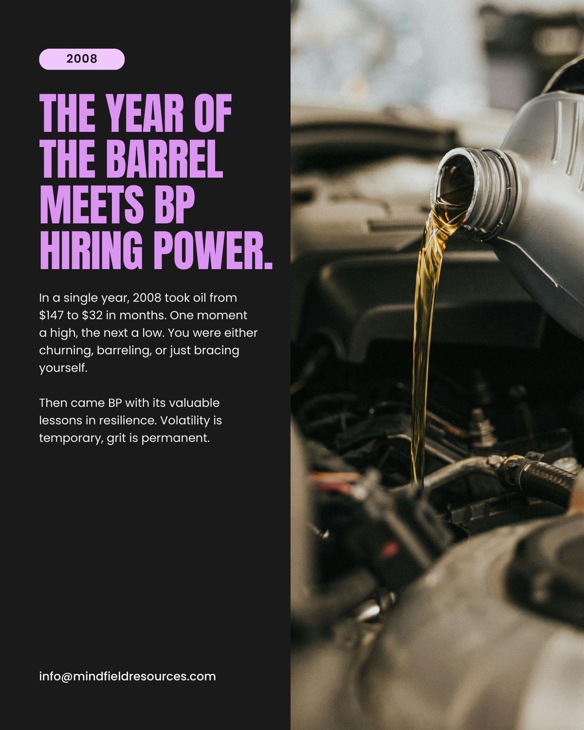 The Year of the Barrel Meets BP Hiring Power - 2008 anniversary card